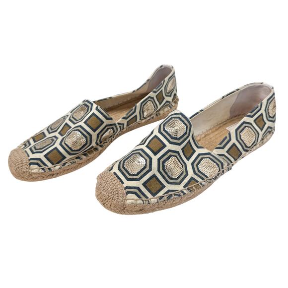 Tory Burch Cecily Embellished Espadrille Ivory - Picture 2 of 10